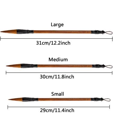 Chinese Calligraphy Brush Set - Professional Green Wolf Bamboo Brushes for Writing, Drawing, Watercolor Ink, Sumi Painting - Ideal for Beginners and Experts - Buy Online on SooperMarket.com