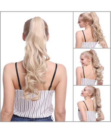 Silk-co 24inch Claw on Ponytail Hair Extensions Dark Blond&Bleach Blond Wavy Curly Hairpiece Pony Tail Wrap around Bonding 24inch (Pack of 1) Dark Blond&Bleach Blond - Buy Online on SooperMarket.com