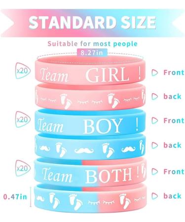 AIDIRui Gender Reveal Bracelets - Team Boy & Team Girl Bracelets Set (40 Pieces) for Perfect Gender Reveal Party - International Shipping Available - Buy Online on SooperMarket.com