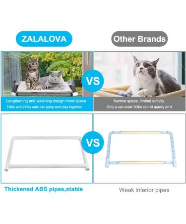 ZALALOVA Cat Window Perch Hammock Seat w/Free Blanket | Extra Large Sturdy Bed for Two Cats | Latest Screw Suction Cups | Indoor Resting Seat (White) - Buy Online on SooperMarket.com