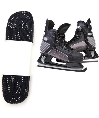 Ice Hockey Skate Laces - Waxed Flat Wide Laces for Enhanced Performance | Durable & Tearproof Black Laces - 1 Pair - Buy Online on SooperMarket.com