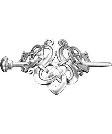 Personalized Silver Hair Clip Celtic Knot Women Party Hair Jewelry Long Hair with Stick Slide - Buy Online on SooperMarket.com