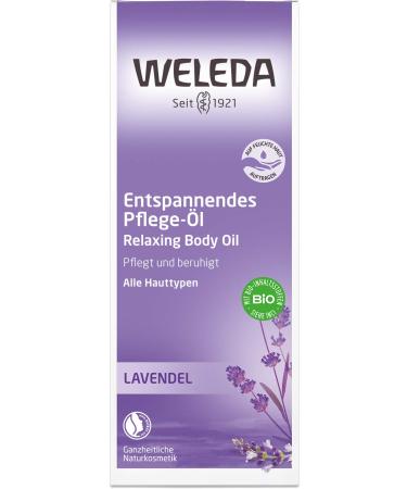 WELEDA Bio Lavender Body Oil - Natural Vegan Skin Care & Massage Oil with Almond & Sesame Oil for Relaxation (100ml) - Buy Online on SooperMarket.com