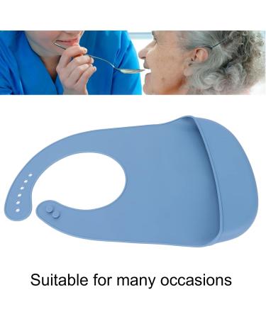Elderly Silicone Bib Waterproof Elderly Bibs Prevent Food Falling Crumb Collector for Adults for Eating(blue) - Buy Online on SooperMarket.com