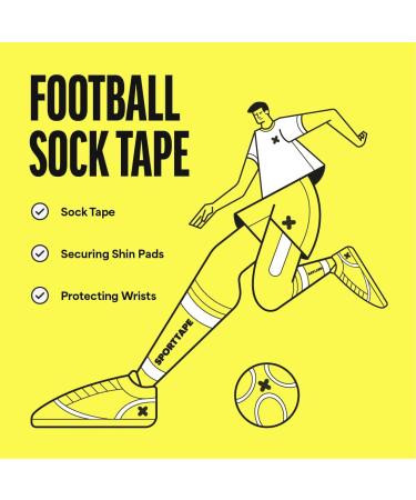 SPORTTAPE Self-Adhesive Football Sock Tape | 5cm x 4.5m - Black | Cohesive Bandage Sock Wrap Shin Pad Tape | Goalkeeper Wrist Tape & Football Ankle Tape | Pet & Vet Wrap for Dogs Horse - Single Roll Black 5x450 cm (Pack of 1) - Buy Online on SooperMarket.com