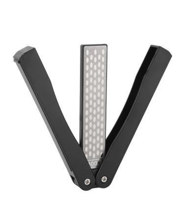 Yuecoom Portable Double-Sided Razors Emery Fan-Shaped Folding Pocket Razors for Outdoor Knives Garden Tools etc. (Black)