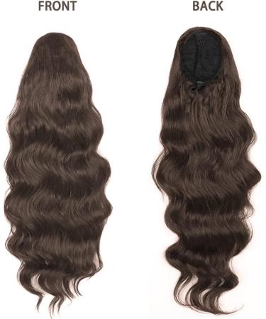 YEESHEDO Brown Long Wavy Drawstring Ponytail Hair Extension 24 Inches - Clip in Synthetic Hairpiece for Women - Buy Online on SooperMarket.com
