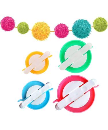 Ayasee Pompom Maker, 4 Sizes Pom pom Makers for Fluff Ball Weaver Needle Craft DIY Wool Knitting Craft Tool Set Decoration (4)