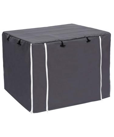 Dog Crate Cover for Wire Crates Kennel 2 Doors Heavy Duty Waterproof Windproof Soundproof Pet Cage Cover Home Decoration - Cover only - Dark Grey - Fits 48 Inch Crates 48-Inch Dark Grey