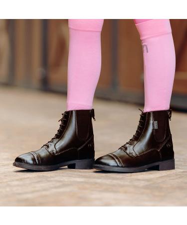 Horze Kilkenny Kids' Unisex Equestrian Synthetic Leather Zip-Up Paddock Boots - Brown 12.5 - Buy Online on SooperMarket.com