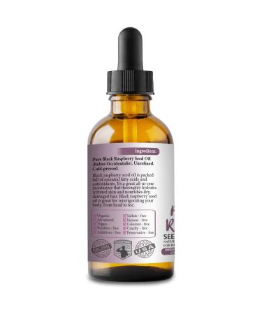 Organic Black Raspberry Seed Carrier Oil 4oz - Cold-Pressed, Unrefined, Chemical-Free - Bella Terra Oils | Antioxidant-Rich Natural Skin and Hair Moisturizer - Buy Online on SooperMarket.com