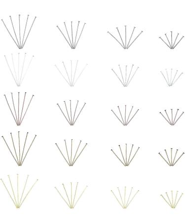 PandaHall 2000pcs Jewelry Head Pins - Iron Flat Head Beading Pins for DIY Earrings & Bracelets - 5 Colors, 0.78/1.18/1.37/1.81 Inch - Buy Online on SooperMarket.com