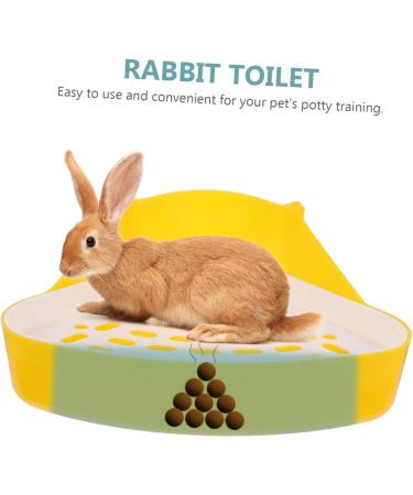 CIYODO Box Pet Potty Urinal Rabbit Toilet Rabbit Corner Pet Triangular Potty Bedding for Rabbits Abs White 24.5X18.5cm White - Buy Online on SooperMarket.com