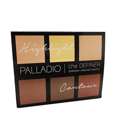 Palladio Definer Contour and Highlight Palette Perfect for Sculpting Facial Features Blendable Satin Finish Colors 6 shades for Contouring and Highlighting Compact Powder with Mirror