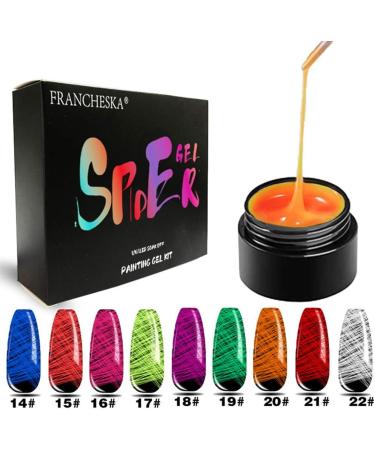JAWSEU Luminous Spider Nail Gel UV Gel Nail Polish Luminous Painting Elastic Drawing Spider LED Gel Polish for Line Nail Art DIY Drawing Glue 8ML blue - Buy Online on SooperMarket.com