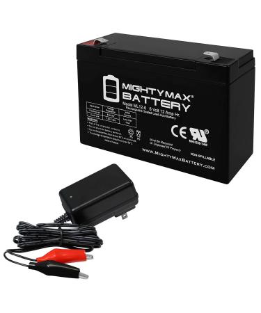 Mighty Max Battery 6V 12AH Replacement Battery Compatible with Panasonic LC-R6V12P LC-VB0610P1 + 6V Chrger
