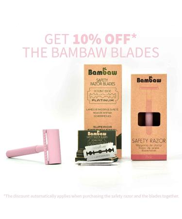 Bambaw Pink Double Edge Safety Razor for Women | Eco-Friendly Reusable Metal DE Razor | Best Safety Razor for Women - Buy Online on SooperMarket.com