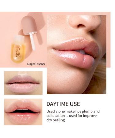Derol Lip Plumper Gloss Set | Natural Lip Care Serum for Plumping, Moisturizing, and Reducing Fine Lines | Day & Night Beauty Lips 2 Packs - Buy Online on SooperMarket.com