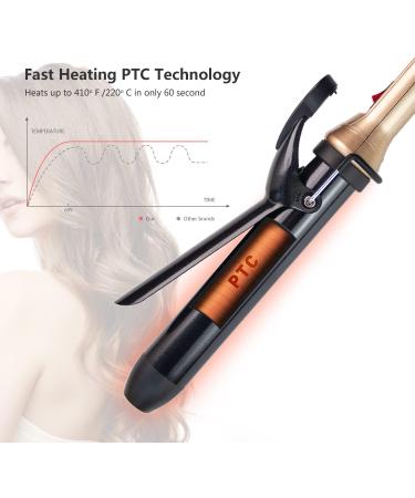 ANGENIL 1.25" Curling Iron Wand - Tourmaline Ceramic Dual Voltage Fast Heat-Up One-Step Styling Tool for All Hair Types - Gold - Buy Online on SooperMarket.com