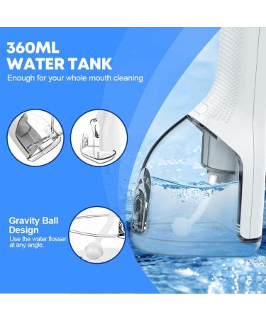 Cordless Water Flosser with 5 Modes & 4 Jet Tips - USB Rechargeable Dental Oral Irrigator for Travel - White - Buy Online on SooperMarket.com