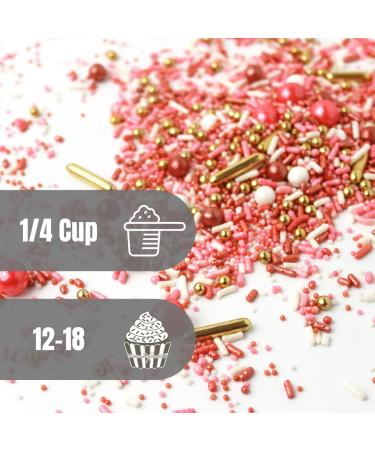 Vintage Rose Gold Sprinkles Mix - 4oz Jar for Wedding, Bridal Shower, Anniversary, Valentines - Edible Dragees in White, Blush, and Colorful Shades - Buy Online on SooperMarket.com