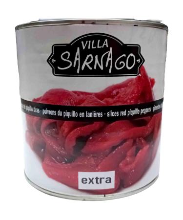 Sliced Roasted Piquillo Spanish Red Peppers strips 2.5kg tin