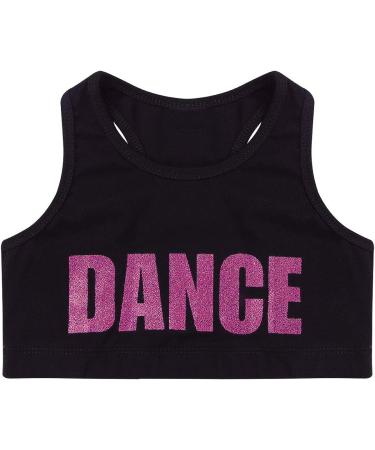 Yeahdor Girls Glittery Racerback Athletic Dance Gymnastics Sports Bra Tank - Rose Red, Size 5-6 - Buy Online on SooperMarket.com