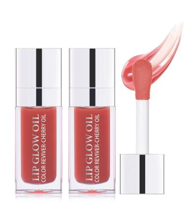 2 PCS Hydrating Lip Oil  Plumping Lip Gloss Oil Long Lasting Hydrating Lip Gloss Tinted Lip Non-sticky  Tinting Lip Care Oil for Dry Lip (012ROSEWOOD)