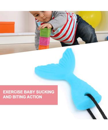 Silicone Fish Tail Baby Tooth Chew Necklace - Teether Stick for Boys & Girls - Buy Online on SooperMarket.com
