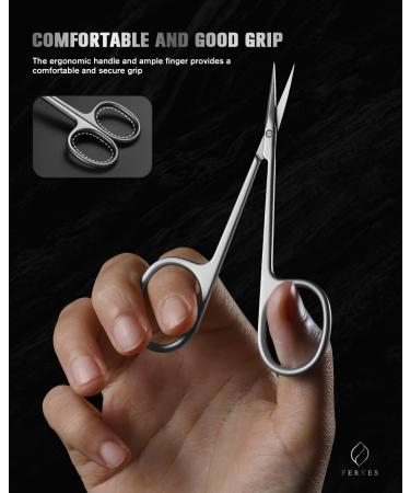 Feryes Precision Curved Nail Shaver - Extra Fine Manicure Scissors for Women - Stainless Steel Nail Trimmers in Gray Silver - Buy Online on SooperMarket.com