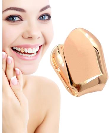 Single Gold Tooth Cap - 14k Gold Realistic Fake Teeth Grills Gold Plated Realistic Fake Teeth Grills Gold Finish Eye Catching and Stylish Tooth Caps for Women and Men Rose Gold - Buy Online on SooperMarket.com