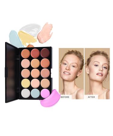 Pure Vie Hydrating Cream Concealer Palette - 15 Colors for Full Coverage & Dark Circle Correction - Buy Online on SooperMarket.com