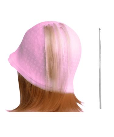 Highlighting Cap Silicone Hair Highlighting Cap with Hook Punched Hole Hair Dye Cap Streaking Cap Reusable Highlighting Caps and Hook Kit for Women Men