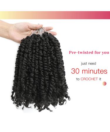 BOHOBABE Crochet Passion Twist Hair 10 Inch Short Pre-looped 8 Packs - 1B - Buy Online on SooperMarket.com
