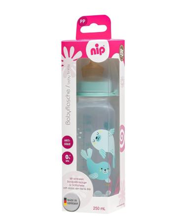 Buy Nip Standard Bottle PP with Anatomical Latex Teat - 250ml Blue Size M (6 Months+). International Shipping Available! - Buy Online on SooperMarket.com