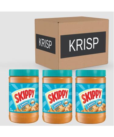 3 x 1.13kg Smooth Peanut Butter Creamy Spread Breakfast Protein Nut Snack Cake Pie Topping Icing - Buy Online on SooperMarket.com
