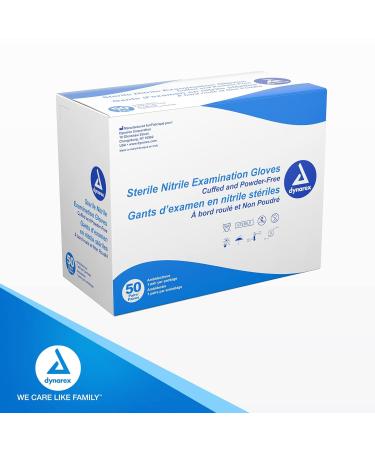 Dynarex Sterile Disposable Nitrile Surgical Gloves - Powder-Free, Large, 100 Gloves/Box - Buy Online on SooperMarket.com