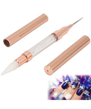 Double-sided dotting pen nail art dotting pen rhinestone picker dotting pen double ended crayon for nail art DIY decoration (white)