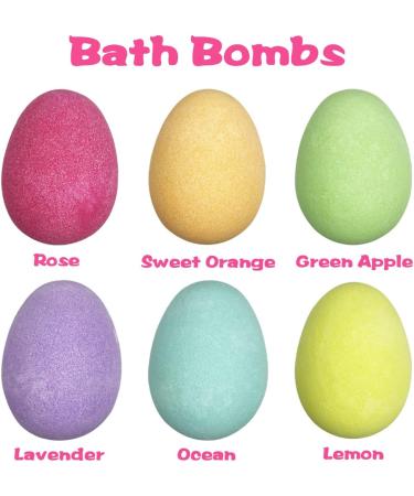QINGQIU 6 Pack Easter Bubble Bath Bombs with Squishy Toys - Kids Easter Basket Stuffers - Buy Online on SooperMarket.com