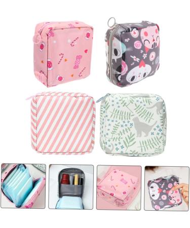 PLAFOPE 4pcs Sanitary Napkin Storage Bag - Travel Makeup Pouch Set for Women - Buy Online on SooperMarket.com