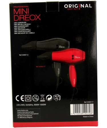 Sinelco France Original Mini Hair Dryer DC Metallic Red 1000 W 220/240 V/110 V - Buy Online on SooperMarket.com