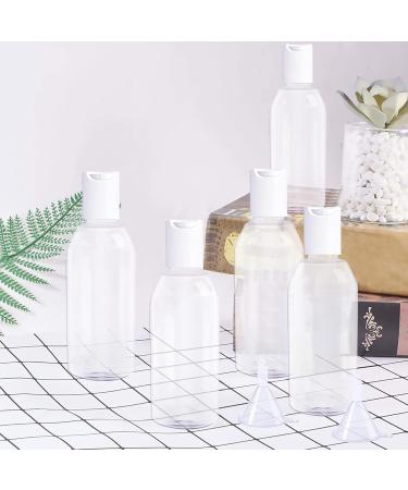 Draderch 14-Piece Transparent Travel Bottle Set - 50ml Empty Cosmetic Containers with Funnels & Labels for Easy Travel - Buy Online on SooperMarket.com