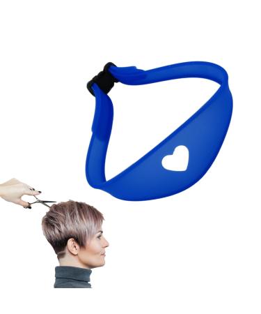 TROONZ Adjustable Neck Hair Guide - Hairline Shaping Haircut Bands Tool | Adjustable Curved Silicone Haircut Bands for Hair Salons and Home Blue