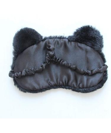 Zeiwohndc Plush White Dog Sleep Mask - Cute Cartoon Animal Design | Satin Lined Blindfold for Home & Travel - Buy Online on SooperMarket.com