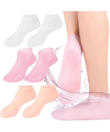 Moisturizing Socks Silicone Socks for Dry Cracked Feet Women 3 Pairs Soft Moisturizing Socks Anti Slip Women Spa Pedicure Gel Socks Aloe Sock for Softening Rough Skin Calluses - Buy Online on SooperMarket.com