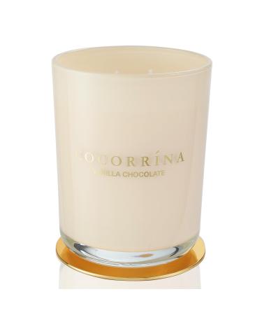 Cocorr na Candle fragrance candle in a glass-vanilla chocolate burning time up to 46 hours with 2 wicks natural soy candle Christmas gift candle 420g vanilla chocolate 420g