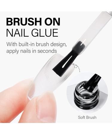 AILLSA 4-in-1 Gel Nail Glue | Super Strong 13ml Capacity | Long Lasting Brush-On Adhesive for Acrylic Nails, Fake Tips, Rhinestones & Foil - Buy Online on SooperMarket.com