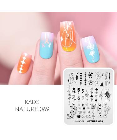 KADS Nail Stamping Plate Set - French Summer Flower Flamingo Rose Design with Stamper and Scraper - Buy Online on SooperMarket.com