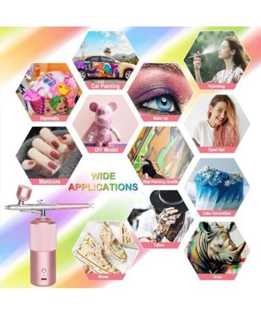 Closer Airbrush Set - Handheld Airbrush Compressor Pink Metal for Nail Art Cosmetics Cake Decorating - Buy Online on SooperMarket.com