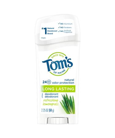Tom's of Maine Long-Lasting Aluminum-Free Natural Deodorant for Women  Lemongrass  2.25 oz.